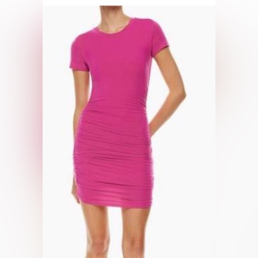 ARITZIA Pink Ruched Bodycon Dress. NWT. Size XS
